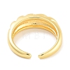 Rack Plating Brass Open Cuff Ring for Women RJEW-Z059-02G-01-3