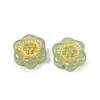 Baking Paint and Golden Metal Enlaced Glass Beads DGLA-T004-10C-2