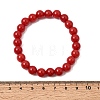 8MM Natural Dyed White Jade Round Beaded Stretch Bracelets for Women GG-CBA3F02-12A-5