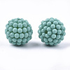 Rubberized Style Acrylic Beads MACR-T022-02B-2