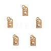 Brass Micro Pave Clear Cubic Zirconia Charms ZIRC-CJ0001-06-2