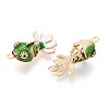 Brass Enamel Pendants KK-T071-27G-01-2
