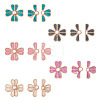 5Pcs 5 Colors Flower Alloy Enamel Adjustable Jean Button Pins DIY-TA0014-93-2