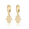 Brass Micro Pave Clear Cubic Zirconia Hoop Earrings EJEW-OY001-09G-1