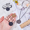 3Pcs Stainless Steel Rotatable Blank Flat Round Pendant Necklaces for Women Men NJEW-SC0001-81-3
