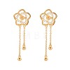 Brass Micro Pave Clear Cubic Zirconia Stud Earring Findings KK-S364-132-1