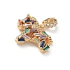 Brass Pave Cubic Zirconia Pendants KK-P355-08G-2