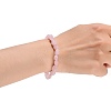 Natural Rose Quartz Bead Stretch Bracelets LS-BJEW-K213-01-5
