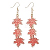 Maple Leaf Alloy Enamel Dangle Earrings EJEW-JE06093-1