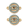 Brass Micro Pave Synthetic Turquoise Connector Charms GG-CBAE681-19G-1