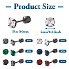  12Pcs 6 Colors Cubic Zirconia Diamond Stud Earrings EJEW-TA0001-09-13