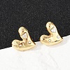 304 Stainless Steel Rhinestone Stud Earrings EJEW-U046-01G-2