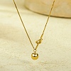 304 Stainless Steel Round Ball Knot Pendant Necklaces for Women NJEW-U031-05G-2