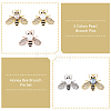 5Pcs 5 Colors White Imitation Pearl with Rhinestone Bee Brooch Pin JEWB-DC0001-10-3