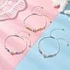 3Pcs Starfish Natural Agate & Amazonite & Shell Pearl Beads Braided Bead Bracelets for Women BJEW-JB12765-1