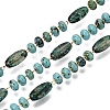 Handmade Brass & Glass Beaded Link Chains CHC-Q021-06G-1