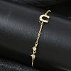 Brass Micro Pave Clear Cubic Zirconia Link Bracelets BJEW-E114-01D-G-1