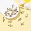SHEGRACE Brass Pave Clear Cubic Zirconia Heart Connector Charms XGRQ2O671-448G-4