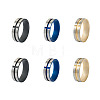 Crafans 6Pcs 3 Colors Stainless Steel Plain Band Rings RJEW-CF0001-02-10