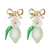 Alloy & Transparent Glass & Lampwork Stud Earrings EJEW-JE06322-02-2