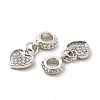 Rack Plating Alloy Rhinestone European Dangle Charms PALLOY-P289-14P-02-3
