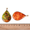 Brass Pave Dyed Natural Agate Big Pendants G-T139-96-3