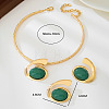 Oval Alloy & Acrylic Pendant Necklaces & Stud Earrings Sets FS-WG74623-01-1