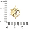 Brass Clear Cubic Zirconia Connector Snowflake Connector Charms KK-L229-079G-02-3