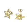 Star Brass Micro Pave Cubic Zirconia Stud Earrings for Women EJEW-E310-11G-2