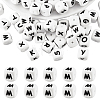 20Pcs White Cube Letter Silicone Beads 12x12x12mm Square Dice Alphabet Beads with 2mm Hole Spacer Loose Letter Beads for Bracelet Necklace Jewelry Making JX432M-1
