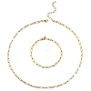 Brass Paperclip Chains Necklaces & Bracelets Sets sgSJEW-PH01378-03-1