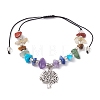 Chakra Natural & Synthetic Gemstone Braided Bead Bracelets BJEW-JB09824-02-1