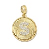 Brass Micro Pave Clear Cubic Zirconia Pendants KK-L253-17G-S-1