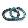 Column Natural Apatite Beads Stretch Bracelets for Women Men BJEW-A148-01A-18-4