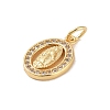 Brass Micro Pave Clear Cubic Zirconia Charms KK-E111-32G-G-2