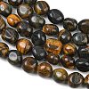 Dyed Natural Yellow Blue Tiger Eye Beads Strands GG-CBA787B-A25-3