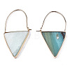 Natural Amazonite Triangle Dangle Hoop Earrings G-S359-363G-2