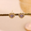 Brass Micro Pave Cubic Zirconia Stud Earrings LS-CU-CBA2AB4-01G-1