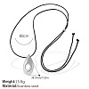 304 Stainless Steel Pendant Adjustable Black PU Leather Slider Necklaces WG7EC61-04-1