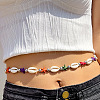 Summer Beach Dyed Synthetic Turquoise Starfish & Natural Cowrie Shell Beaded Belly Chains WG33282-02-1