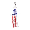 Star & Flag Glass Seed Beaded Pendant Decorations HJEW-TA00426-1