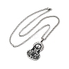 201 Stainless Steel Odin Rune Cross Nun Pendant Twisted Chain Necklaces for Men NJEW-S440-03A-AS-2