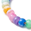 7-Color Rondelle Acrylic Braided Beaded Bracelets BJEW-JB10223-02-3