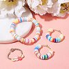 Flat Round Handmade Polymer Clay Bead Spacers CLAY-R067-4.0mm-13-4