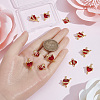 12Pcs 3 Styles Brass Enamel Sacred Heart of Jesus Links Connector Charms KK-SC0007-86-3