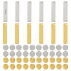 DIY Flat Round & Rectangle Stainless Steel Stamping Blank Tag Pendant & Links Connectors Kits STAS-DC0016-15-1