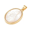 Natural White Shell Oval Pendants KK-F919-43B-G-3