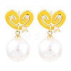 Valentine's Day Brass Clear Cubic Zirconia Dangle Stud Earrings EJEW-Z164-07G-04-4
