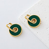 304 Stainless Steel Enamel Hoop Dangle Earrings for Women OP9359-4-1