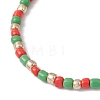 12Pcs Christmas Theme Glass Seed Beads Stretch Bracelet Sets BJEW-JB12109-5